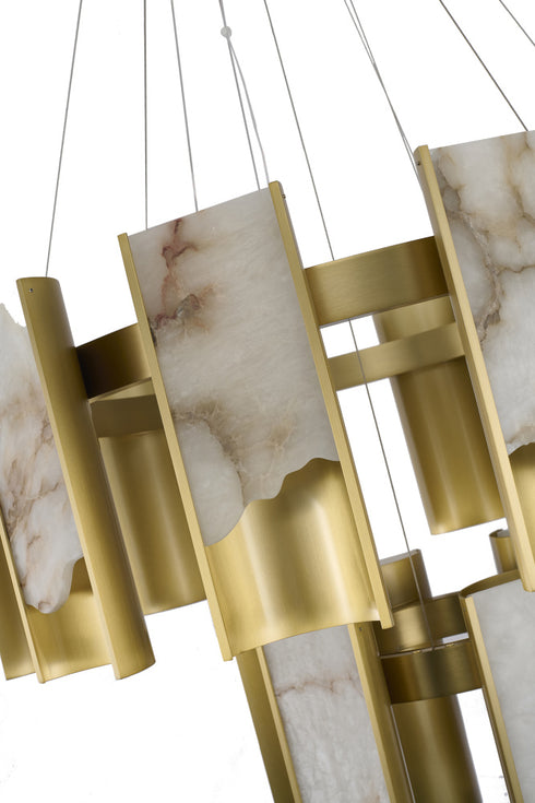 Bethel International in Satin Brass LED Chandelier Model: MU124C18BR