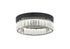 Bethel International 1 Light Black Dimmable LED Flush Mount With Clear Crystals in Satin Black Finish Model: GL447FM14BK