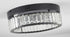 Bethel International 1 Light Black Dimmable LED Flush Mount With Clear Crystals in Satin Black Finish Model: GL447FM14BK