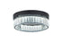 Bethel International 1 Light Black Dimmable LED Flush Mount With Clear Crystals in Satin Black Finish Model: GL447FM14BK