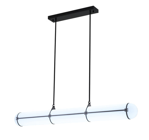 Bethel International 1 Light in Black LED pendant With A Clear Frosted Glass Shade Model: BLT109BLK