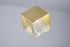 Bethel International 1 Light in Brass Cubed Pendant With A Clear Distorted Glass Shade Model: GL445P8BR