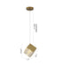 Bethel International 1 Light in Brass Cubed Pendant With A Clear Distorted Glass Shade Model: GL445P8BR