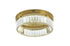 Bethel International 1 Light in Brass Dimmable LED Flush Mount With Clear Crystals Model: GL447FM14BR