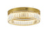 Bethel International 1 Light in Brass Dimmable LED Flush Mount With Clear Crystals Model: GL448FM16BR