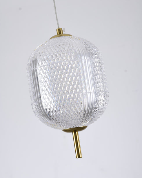 Bethel International 1 Light in Brass Dimmable LED Single Pendant With A Clear PC Shade Model: GL456P7BR