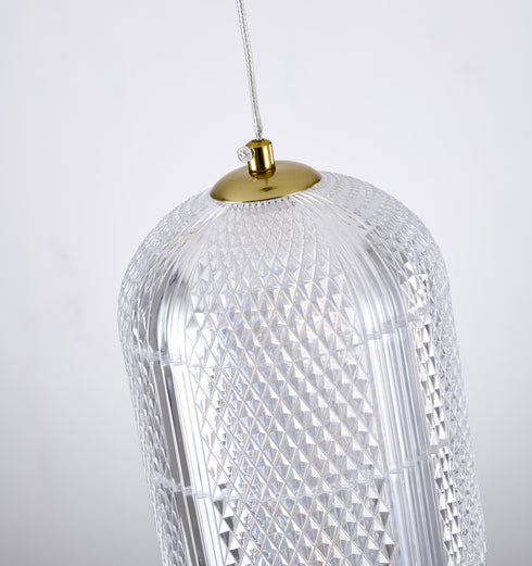 Bethel International 1 Light in Brass Dimmable LED Single Pendant With A Clear PC Shade Model: GL457P9BR