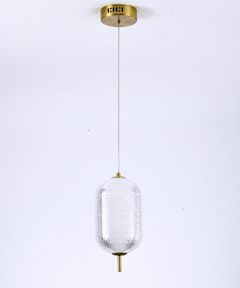 Bethel International 1 Light in Brass Dimmable LED Single Pendant With A Clear PC Shade Model: GL457P9BR