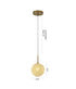 Bethel International 1 Light in Brass Steel Single Pendant With Clear Crystal Beaded Ball Model: GL458P6BR