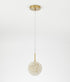 Bethel International 1 Light in Brass Steel Single Pendant With Clear Crystal Beaded Ball Model: GL458P6BR
