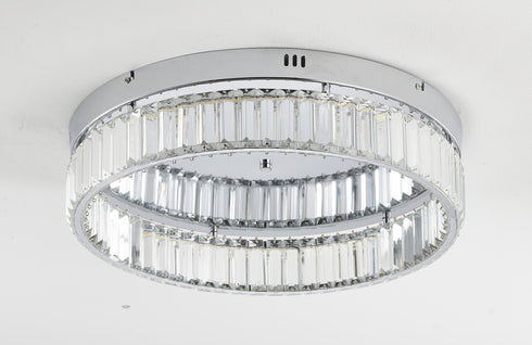 Bethel International 1 Light in Chrome Dimmable LED Flush Mount With Clear Crystals Model: GL449FM20CH