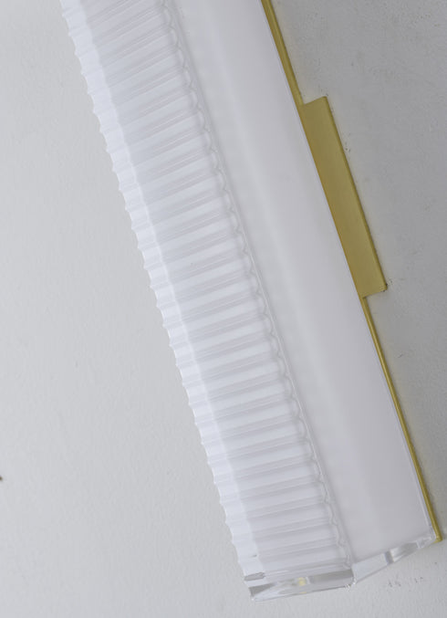 Bethel International 1 Light in Matte Brass LED Wall Sconce With A Clear Frosted Glass Shade Model: BLT104W15BR
