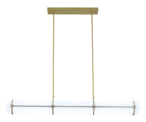Bethel International 1 Light in Satin Brass LED pendant With A Clear Frosted Glass Shade Model: BLT109BR