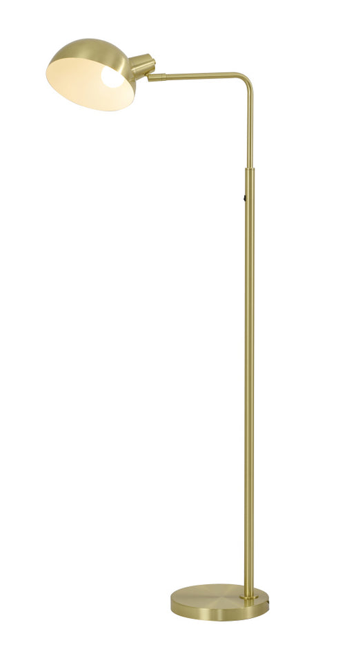 Bethel International 1 Light in Satin Brass Metal Floor Lamp With A Metal Shade Model: BTG105FBR