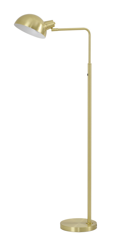 Bethel International 1 Light in Satin Brass Metal Floor Lamp With A Metal Shade Model: BTG105FBR