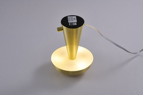 Bethel International 1 Light in Satin Brass Table Lamp With A in Satin Brass Metal Shade Model: BTG103BR