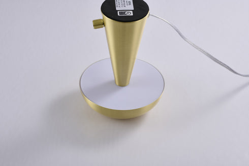 Bethel International 1 Light in Satin Brass Table Lamp With A in Satin Brass Metal Shade Model: BTG103BR