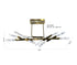 Bethel International 12 Light Dimmable in Satin Brass Stainless Steel LED Chandelier With Clear Snowflake Crystals Model: FER01C60BR