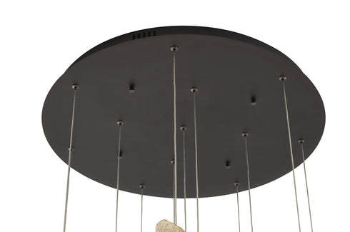 Bethel International 12 Light in Black Chandelier With Clear Smoke And Amber Glass Accents Model: ZP144C24BLK