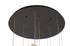Bethel International 12 Light in Black Chandelier With Clear Smoke And Amber Glass Accents Model: ZP144C24BLK
