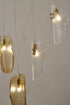 Bethel International 12 Light in Brass Chandelier With Clear Smoke And Amber Glass Accents Model: ZP144C24BR