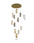 Bethel International 12 Light in Brass Chandelier With Clear Smoke And Amber Glass Accents Model: ZP144C24BR