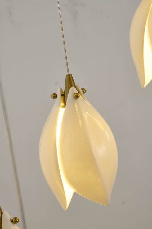 Bethel International 12 Light in Bronze Single Pendant With Cream Ceramic Flowers Model: ZA43C24BR