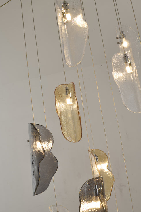 Bethel International 12 Light in Chrome Chandelier With Clear Smoke And Amber Glass Accents Model: ZP144C24CH