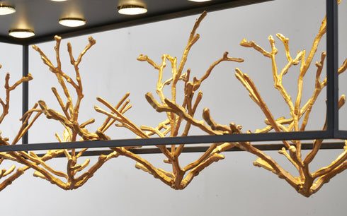 Bethel International 12 Light in Matte Black Pendant With Gold Branch Accents Model: KA02C38G