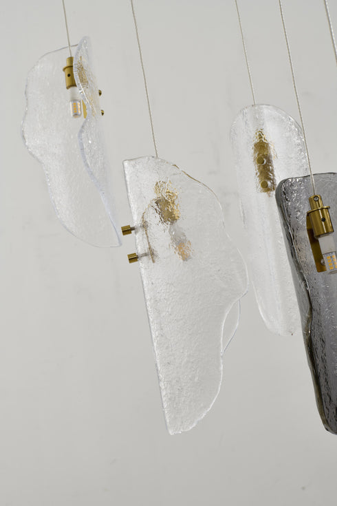 Bethel International 16 Light in Brass Chandelier With Clear Smoke And Amber Glass Accents Model: ZP145C48BR