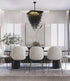 Bethel International 18 Light black prism chandelier with hanging aluminum chains in Satin Black Finish Model: IMG06C31B