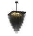 Bethel International 18 Light black prism chandelier with hanging aluminum chains in Satin Black Finish Model: IMG06C31B