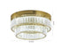 Bethel International 2 Light in Brass Dimmable LED Flush Mount With Clear Crystals Model: GL450FM15BR