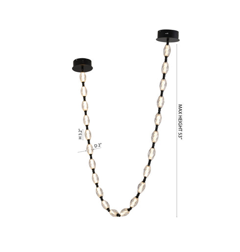 Bethel International 22 Light in Black LED Chandelier With Clear Crystal Shades Model: BL01C106BLK