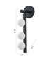 Bethel International 3 Light in Matte Black Metal Wall Sconce With White Glass Shades Model: WG02W19BLK