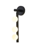 Bethel International 3 Light in Matte Black Metal Wall Sconce With White Glass Shades Model: WG02W19BLK