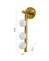 Bethel International 3 Light in Satin Brass Metal Wall Sconce With White Glass Shades Model: WG02W19BR