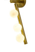 Bethel International 3 Light in Satin Brass Metal Wall Sconce With White Glass Shades Model: WG02W19BR