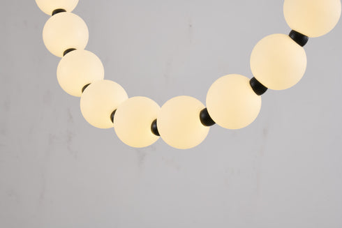 Bethel International 30 Light in Black LED Chandelier With White Acrylic Ball Shades Model: BL02C106BLK
