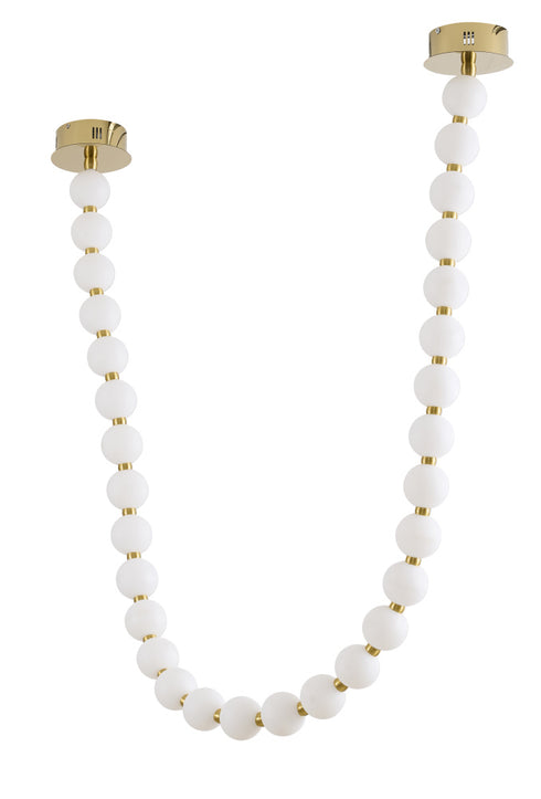 Bethel International 30 Light in Brass LED Chandelier With White Acrylic Ball Shades Model: BL02C106BR