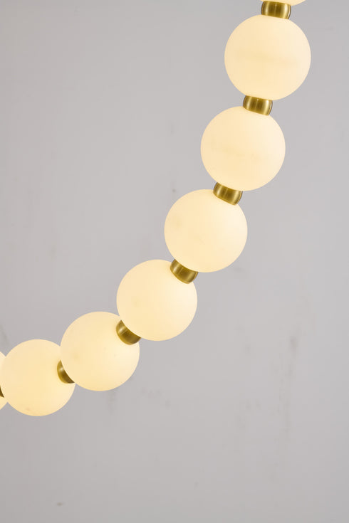 Bethel International 30 Light in Brass LED Chandelier With White Acrylic Ball Shades Model: BL02C106BR