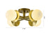 Bethel International 4 Light in Satin Brass Flush Mount With White Glass Globe Shades Model: BLT106C18BR
