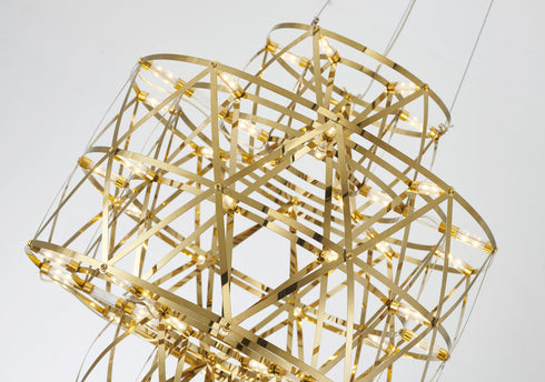 Bethel International 40 Light Dimmable in Gold Stainless Steel LED Chandelier in a 3 Tier Design Model: MN51C16G