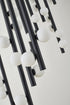 Bethel International 44 Light in Matte Black Metal Chandelier With White Glass Ball Shades Model: WG01C60BLK