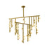 Bethel International 44 Light in Satin Brass Metal Chandelier With White Glass Ball Shades Model: WG01C60BR