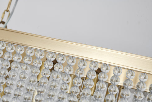 Bethel International 6 Light Gold Oval Chandelier With Clear Beaded hanging Crystals in Satin Black Finish Model: LA64C50G