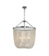 Bethel International 6 Light in Chrome Chandelier With Clear Beaded hanging Glass Model: LA61C24CH