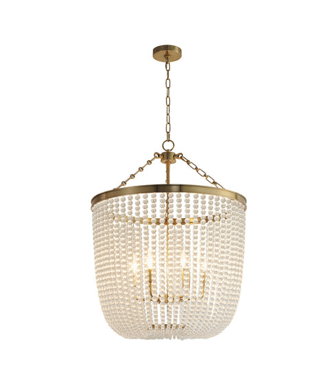 Bethel International 6 Light in Gold Chandelier With Clear Beaded hanging Glass Model: LA61C24G
