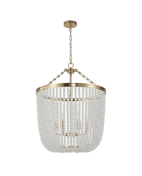Bethel International 6 Light in Gold Chandelier With Clear Beaded hanging Glass Model: LA61C24G