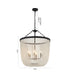 Bethel International 6 Light in Satin Black Chandelier With Clear Beaded hanging Glass Model: LA61C24BK